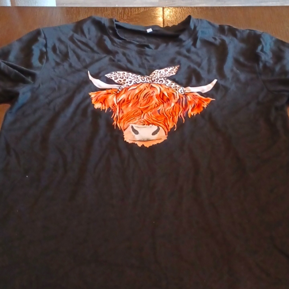 Cute cow black xl women's t shirt